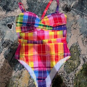 Colorful Plaid Women’s Swimsuit